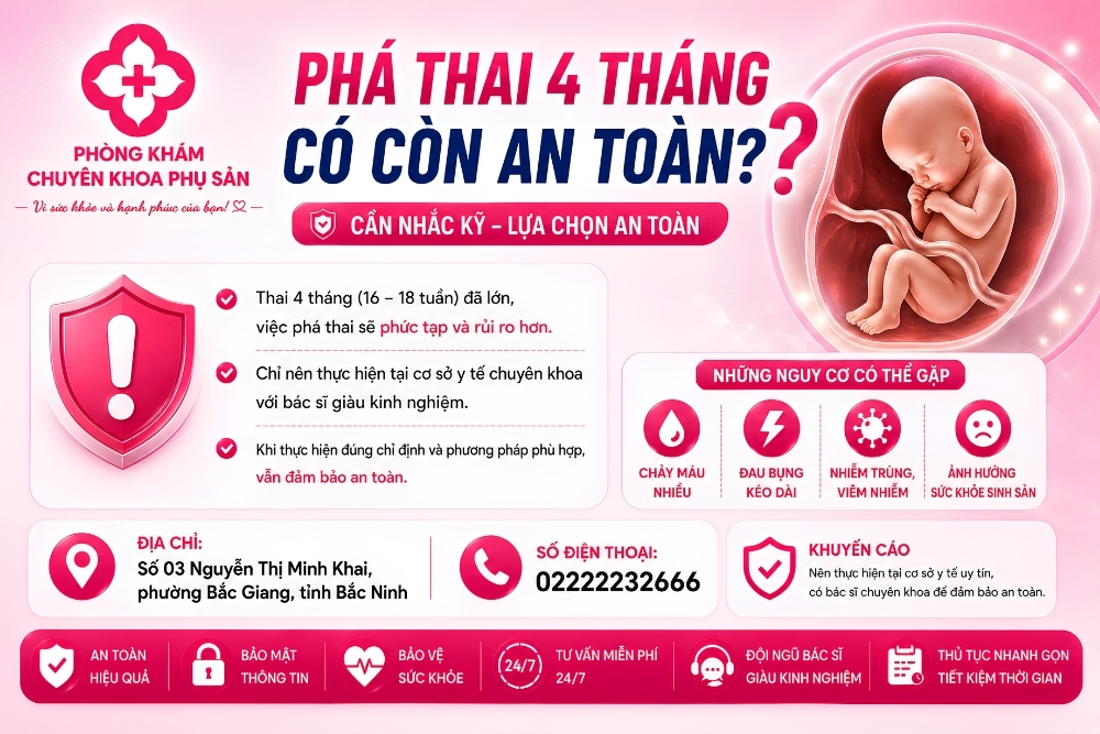 Phá thai 4 tháng có còn an toàn không? Sự thật ít ai nói rõ
