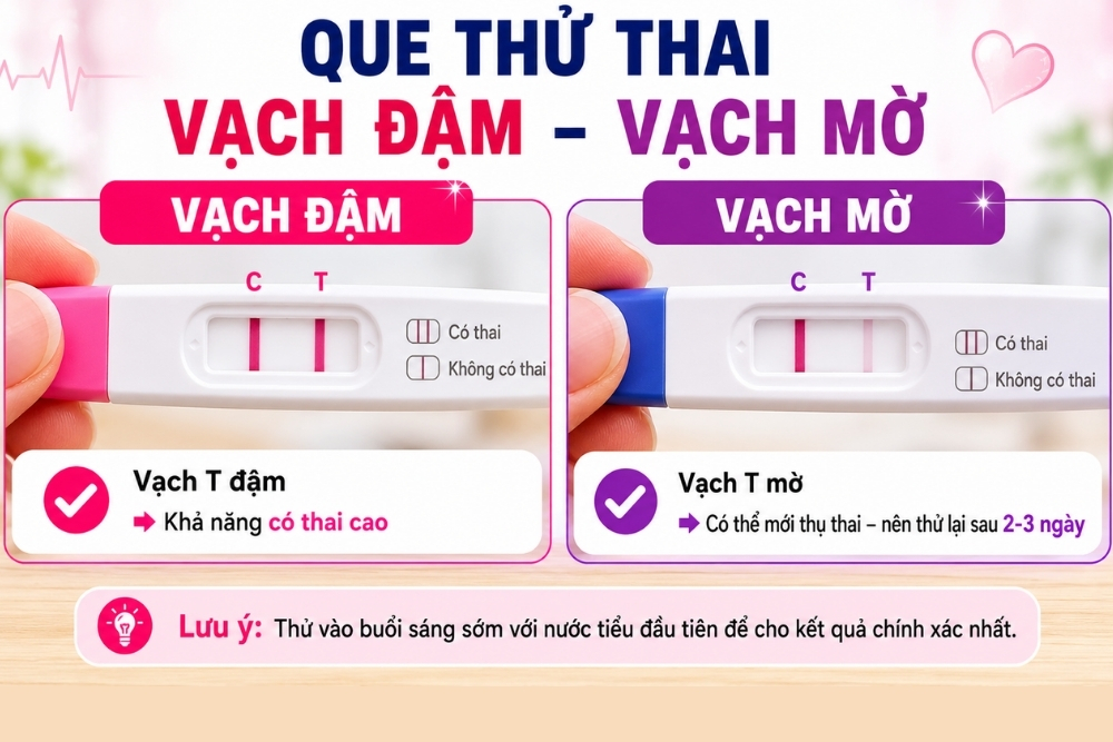 Que Thử Thai Vạch Đậm Vạch Mờ Có Thai Không? Bác Sĩ Chuyên Khoa Giải Đáp