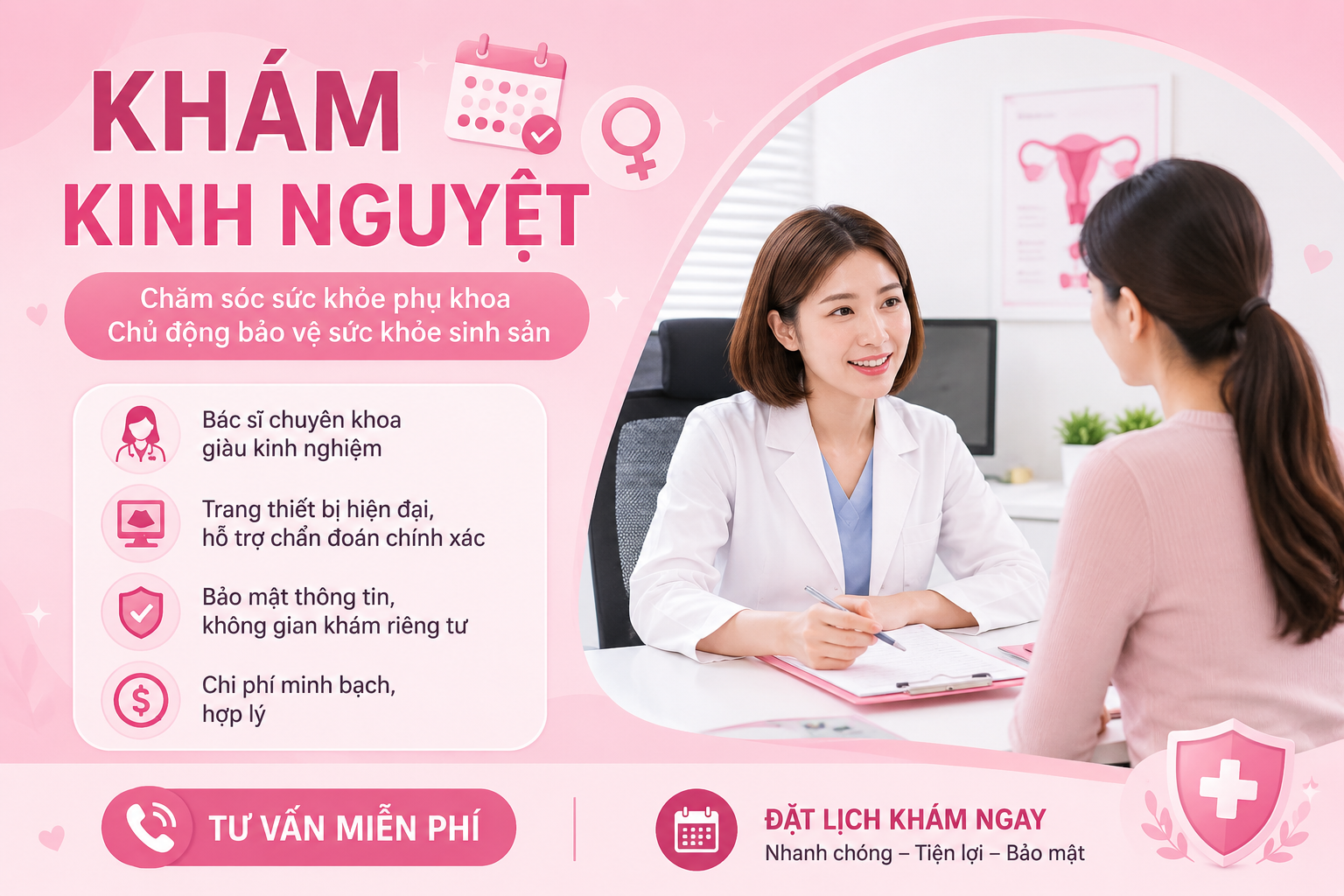 Khám kinh nguyệt ở đâu uy tín chi phí hợp lý?