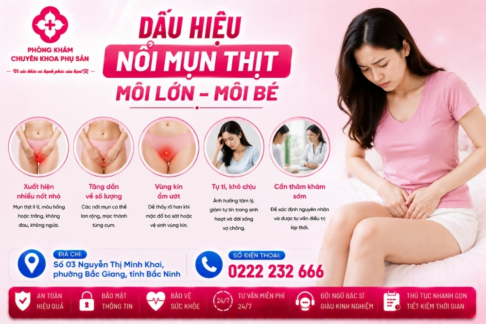 Nổi mụn thịt môi lớn môi bé: Nguyên nhân và cách điều trị