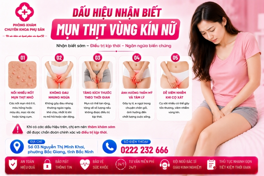Mụn thịt vùng kín ở nữ: Dấu hiệu bệnh lý cần lưu ý