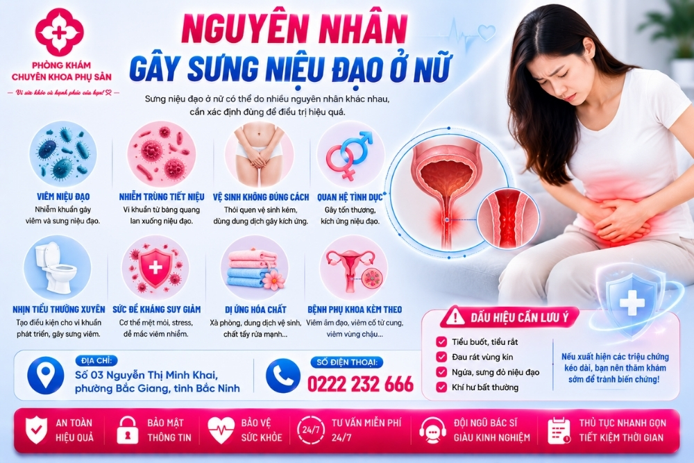 Sưng Niệu Đạo Ở Nữ Giới: Những Nguyên Nhân Thầm Kín Ít Ai Ngờ Tới